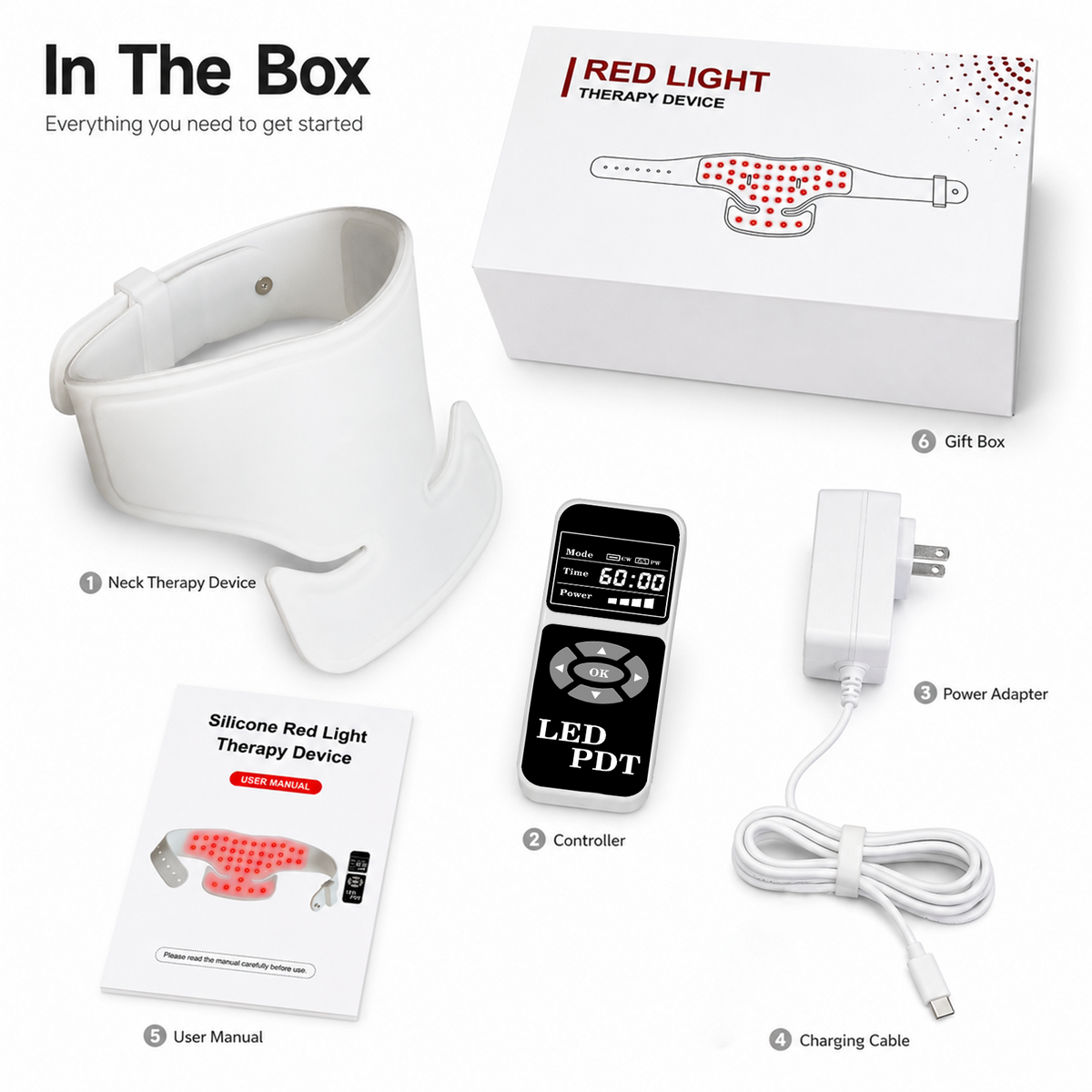 3-in-1 LED Red Light Therapy Device for Neck Pain