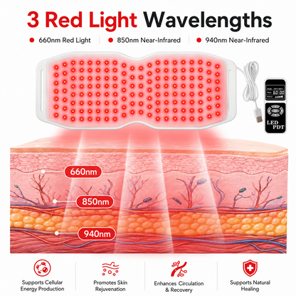 650nm 850nm 940nm Red Light Therapy Belt for Back Pain Relief