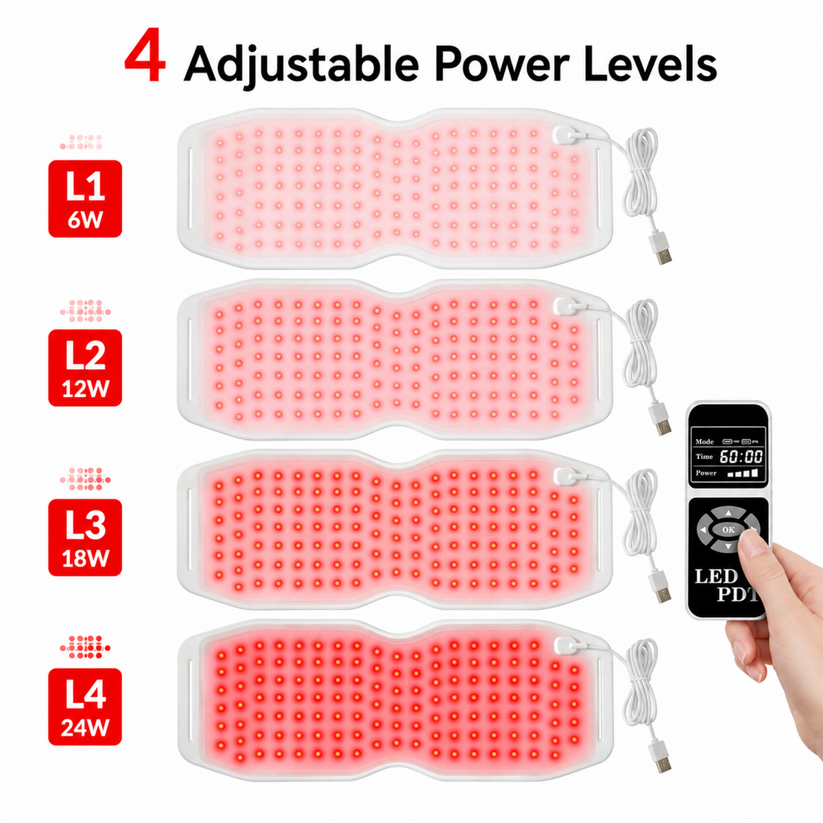 650nm 850nm 940nm Red Light Therapy Belt for Back Pain Relief