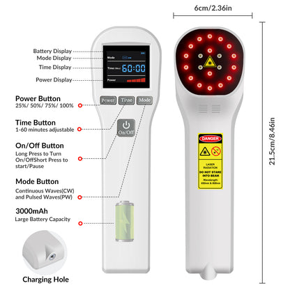 880mW Portable Cold Laser Pain Relief Therapy Device