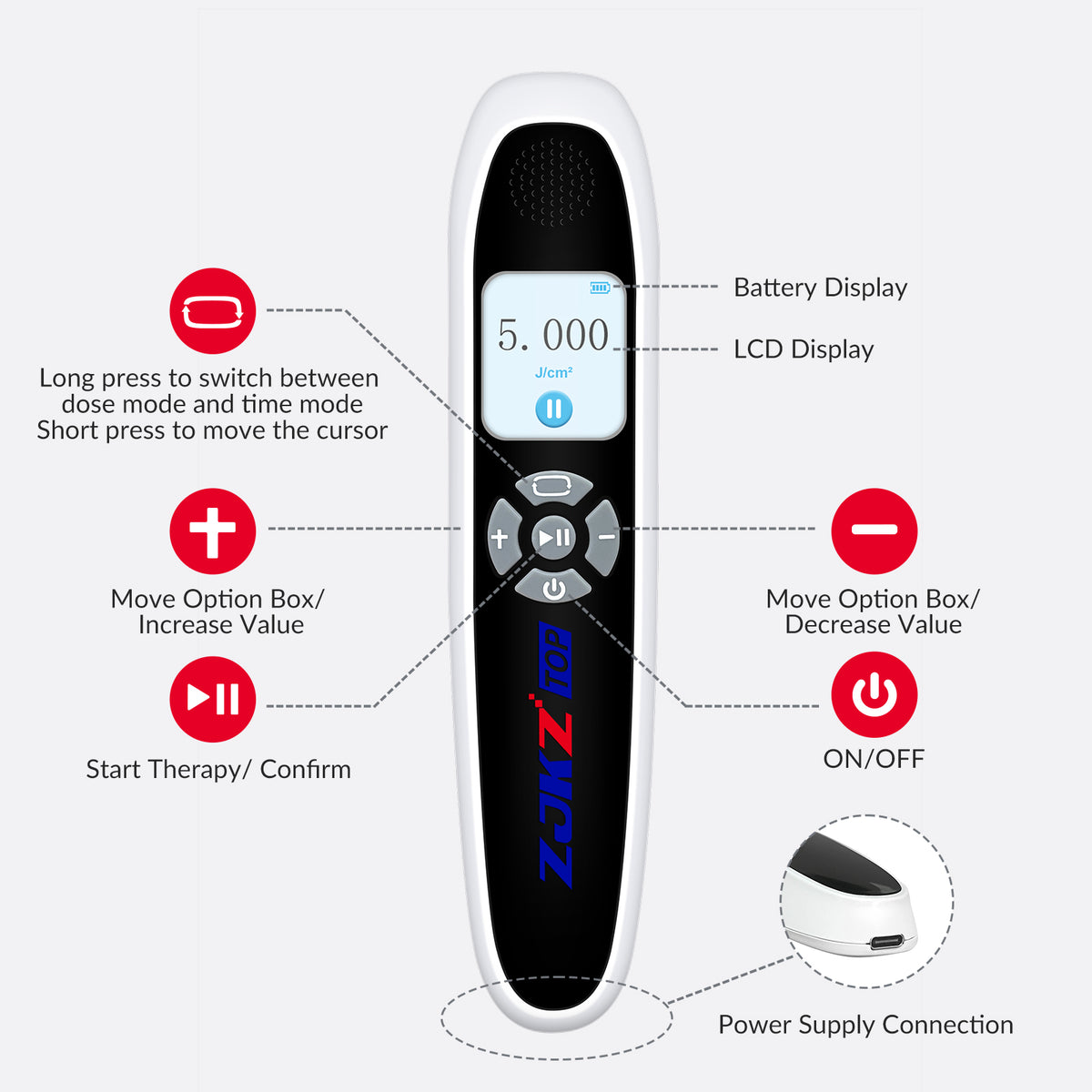 ZJKZTOP 308nm Handheld UVB Light Therapy Device