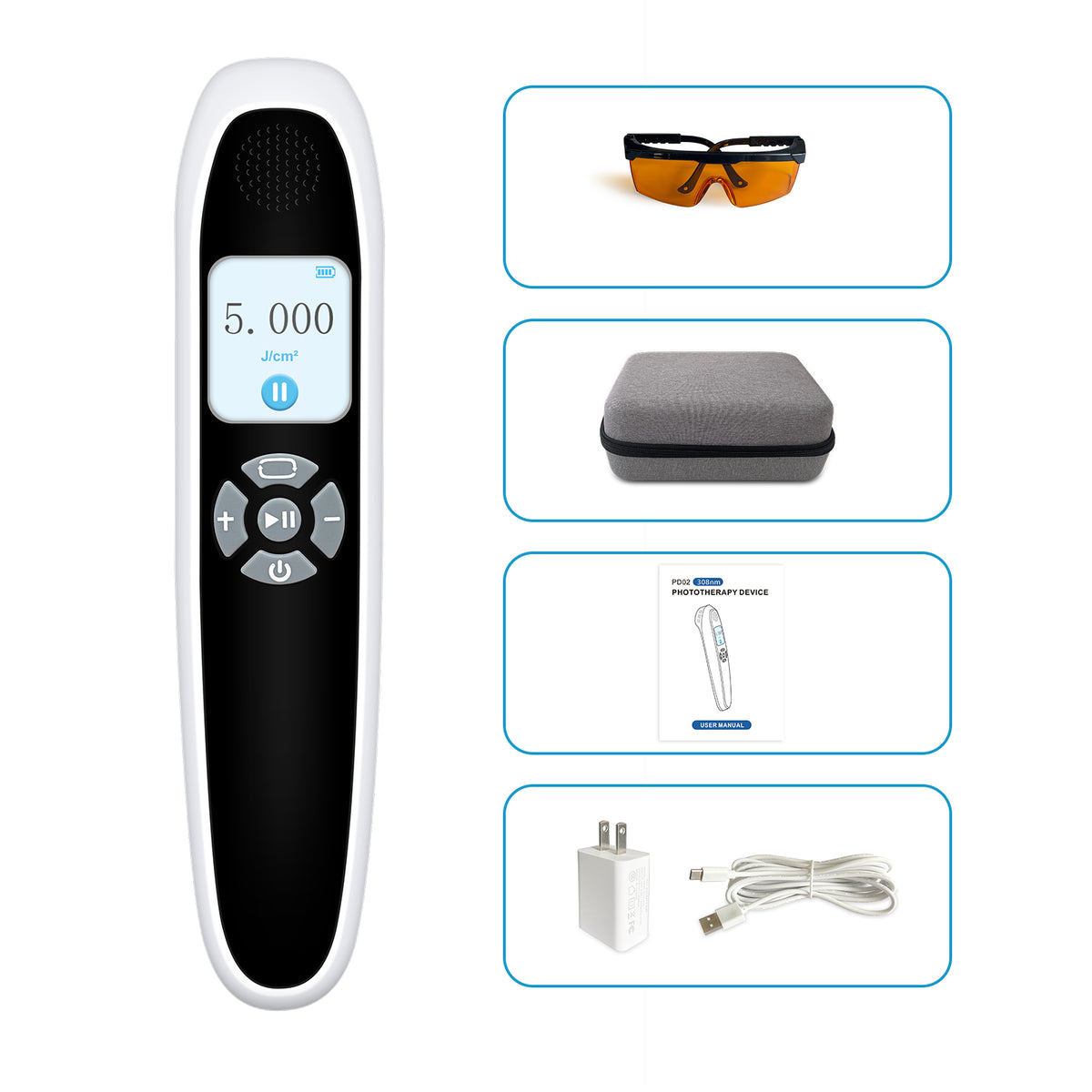 Portable 308nm UVB Phototherapy Wand for Vitiligo