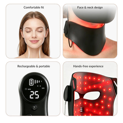 4D LED Photon Facial Beauty Mask Face & Neck Care Device