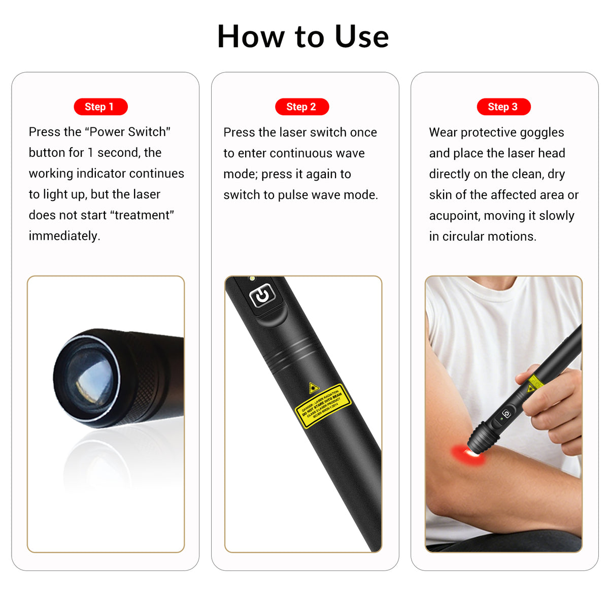 500mW 808nm Cold Laser Therapy Pen for Human and Pet Pain
