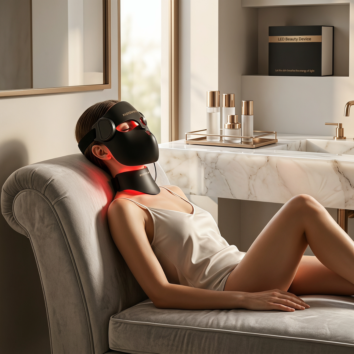 4D LED Photon Facial Beauty Mask Face & Neck Care Device